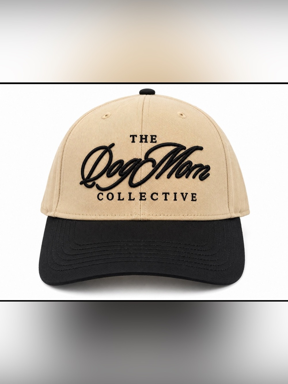 Two-Tone Beige & Black Cap